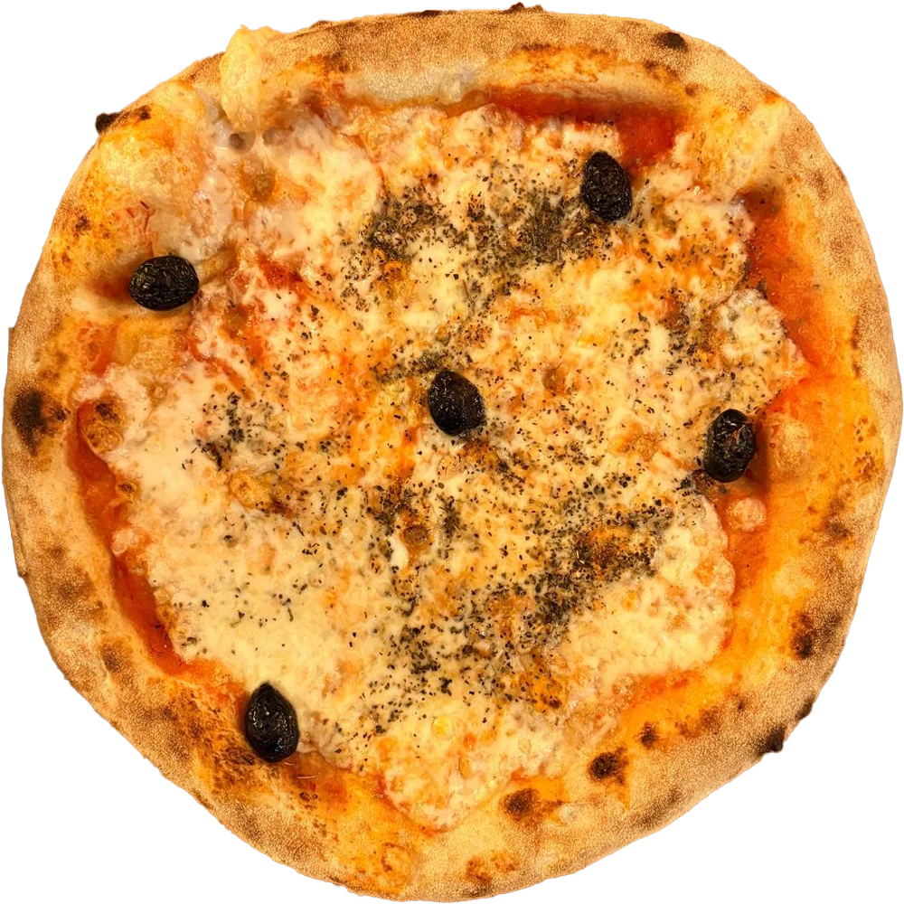 Nos Pizzas – Pizza Tassoni à Gratentour | À emporter & livraison 1 Margherita – Fraîche et parfumée à Gratentour