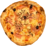 Pizza Paysanne avec sauce tomate, mozzarella, oignons, jambon, lardons et champignons – Pizza Tassoni Gratentour