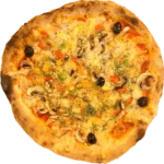 Pizza végétarienne avec sauce tomate, mozzarella, champignons, pommes de terre, poivrons et persillade – Pizza Tassoni Gratentour