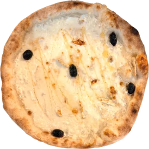 Pizza Chèvre Miel avec crème fraîche, mozzarella, chèvre et miel – Pizza Tassoni Gratentour